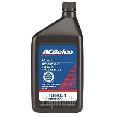 Купить моторное масло Ac delco Motor Oil SAE 5W-20 Синтетическое | Артикул 10-9031