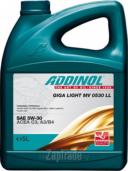 Купить моторное масло Addinol Giga Light (Motorenol) MV 0530 LL Синтетическое | Артикул 4014766241108