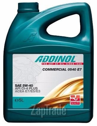 Купить моторное масло Addinol Commercial 0540 Е7 Синтетическое | Артикул 4014766242037